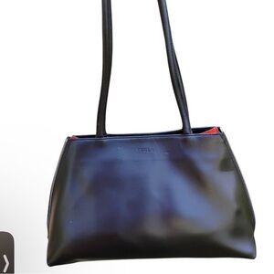 Low Start!!! Furla Dark Brown & Orange Leather Shoulder Bag